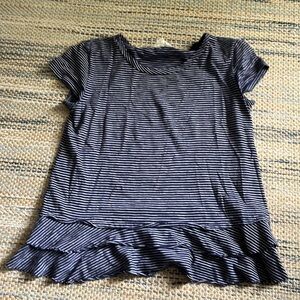 Caslon Striped Ruffle Hem Tee